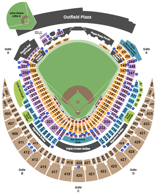 Kauffman Stadium KC Royals Seating Chart