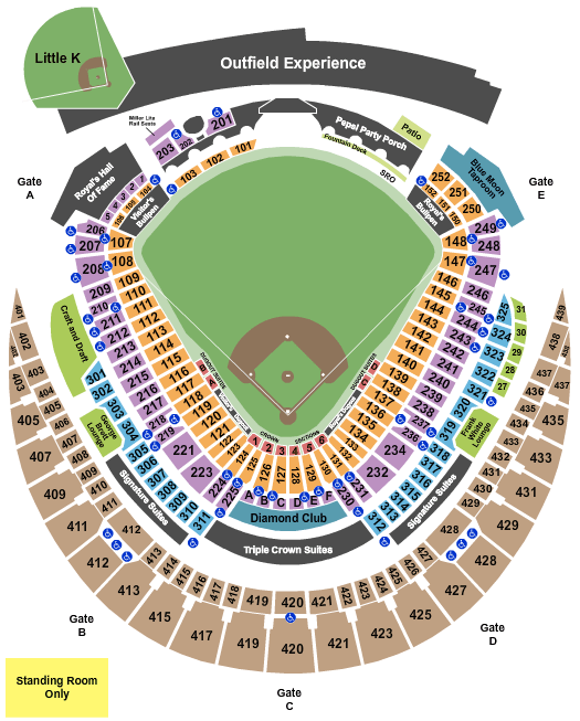 Kauffman Stadium KC Royals Seating Chart
